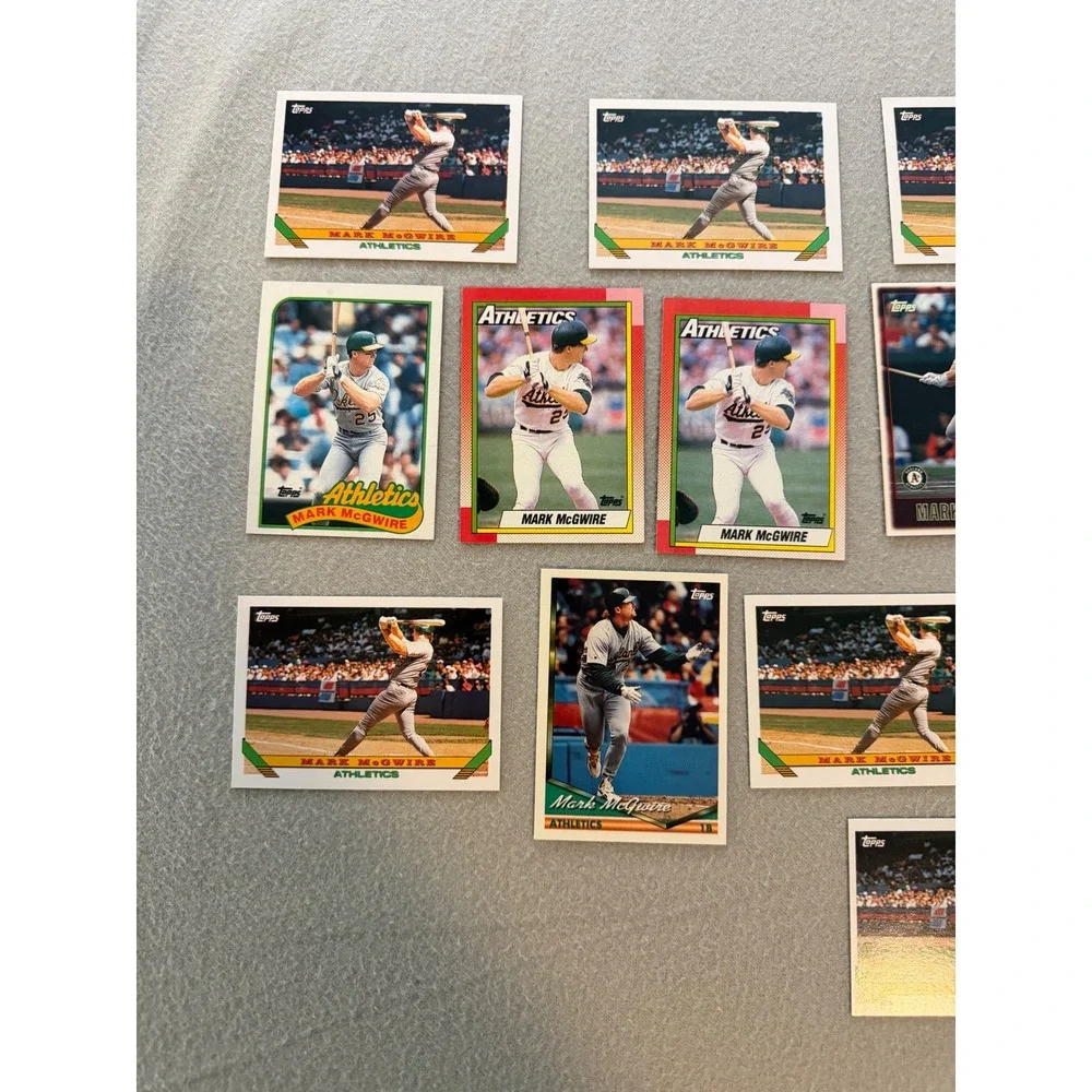 Mark McGwire Baseball Card Lot 18 Topps Oakland A's Mixed Years Raw MLB Cards